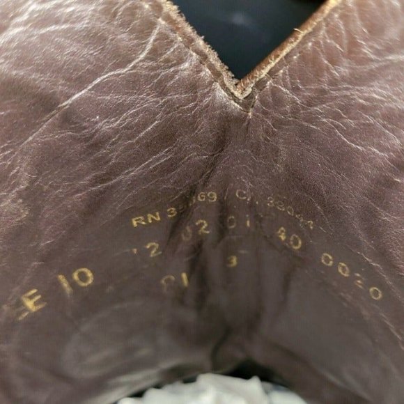 Antiqued Stetson Western Boots 10 EE Square Toe Dark Brown Distressed Leather main image 6